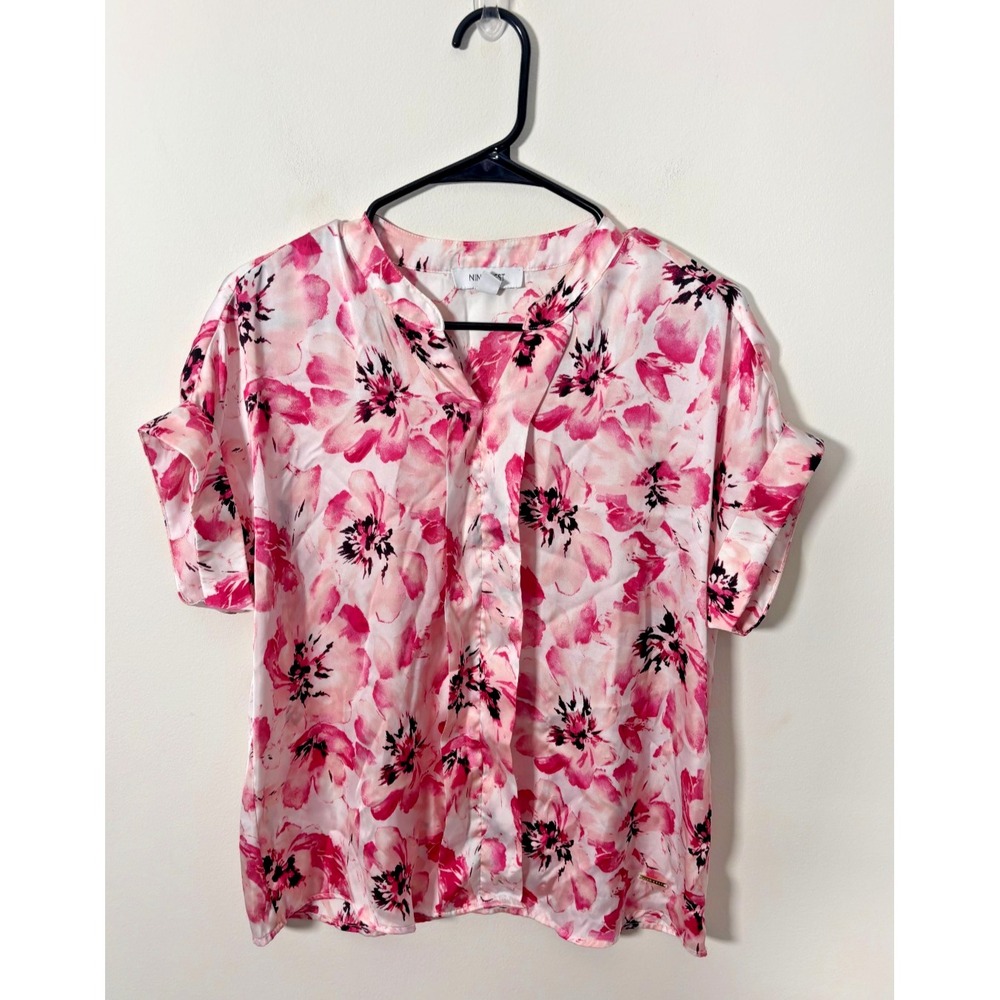 Nine West Medium Pink Floral Blouse
